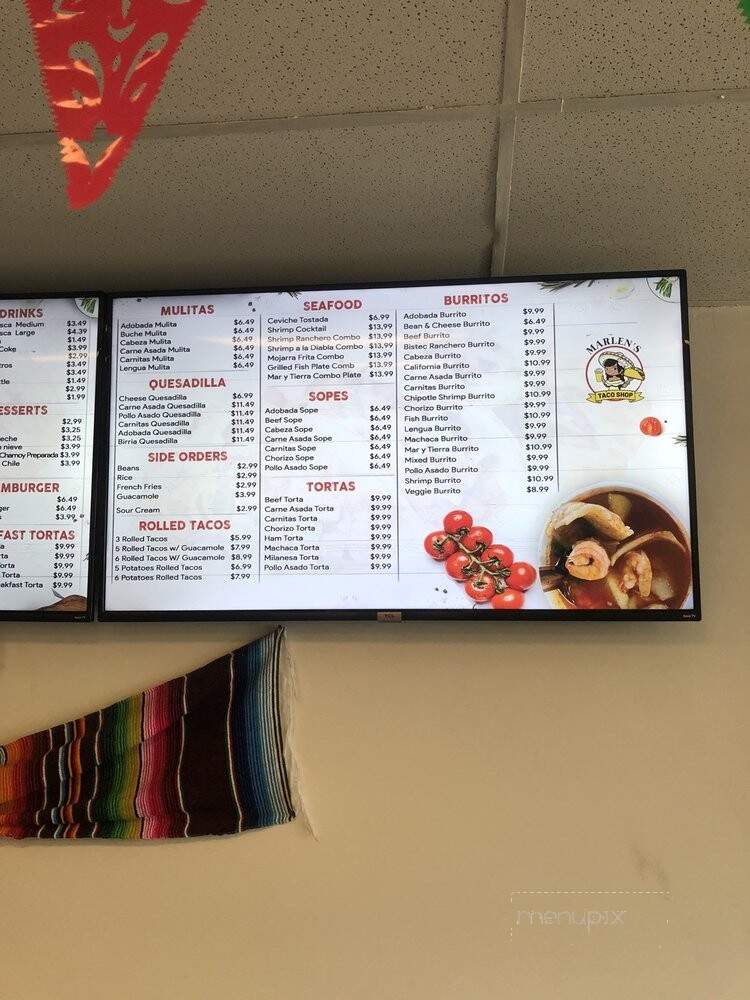 Marlen's Taco Shop - Spring Valley, CA menu_pic