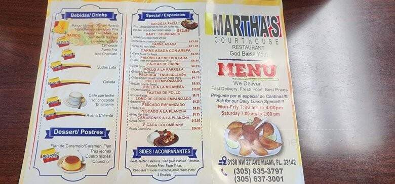Marta's Courthouse - Miami, FL menu_pic