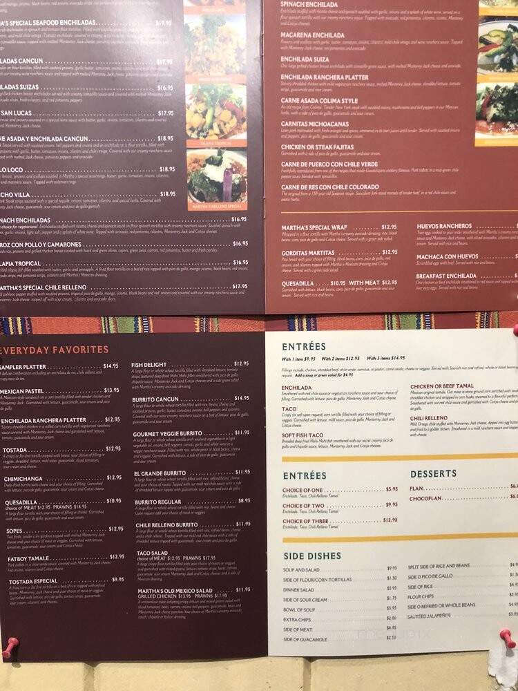 Martha's Old Mexican Grill - Sebastopol, CA menu_pic