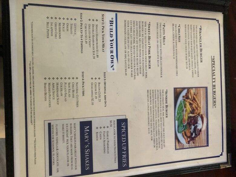 Mary's Cafe Ordering Line - Flagstaff, AZ menu_pic