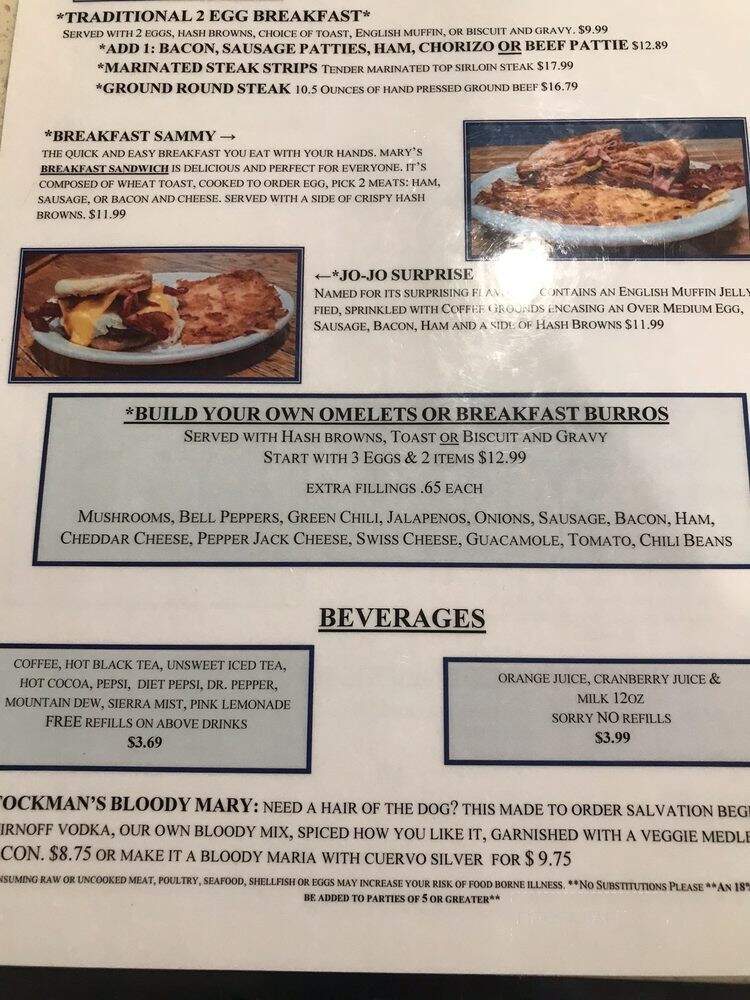 Mary's Cafe Ordering Line - Flagstaff, AZ menu_pic