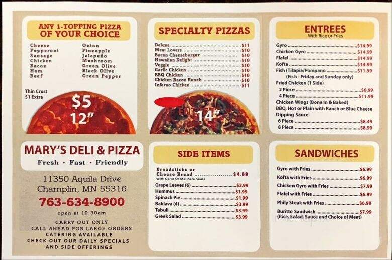 Mary's Deli and Pizza - Champlin, MN