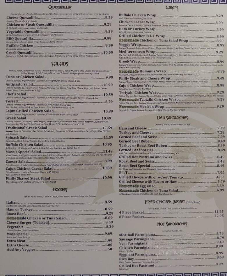 Masa Sub and Grill With A Touch Of Mediterranean - New Port Richey, FL menu_pic