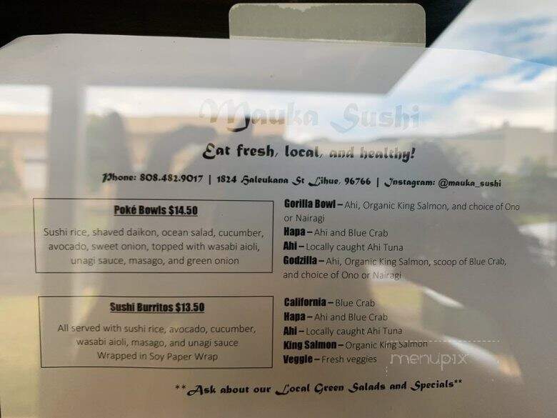 Mauka Sushi - Lihue, HI menu_pic