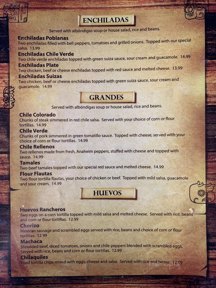Restaurant Maya J M - Saint-Martin, QC menu_pic