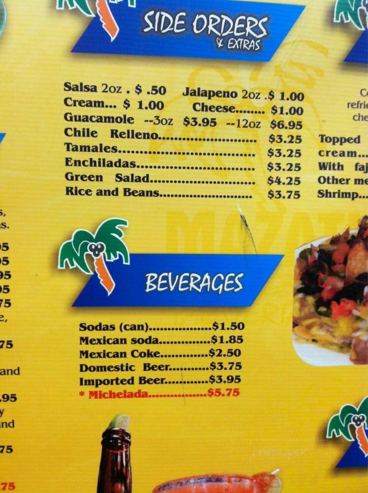 Mazatian Taquiera & Grill - Hercules, CA menu_pic