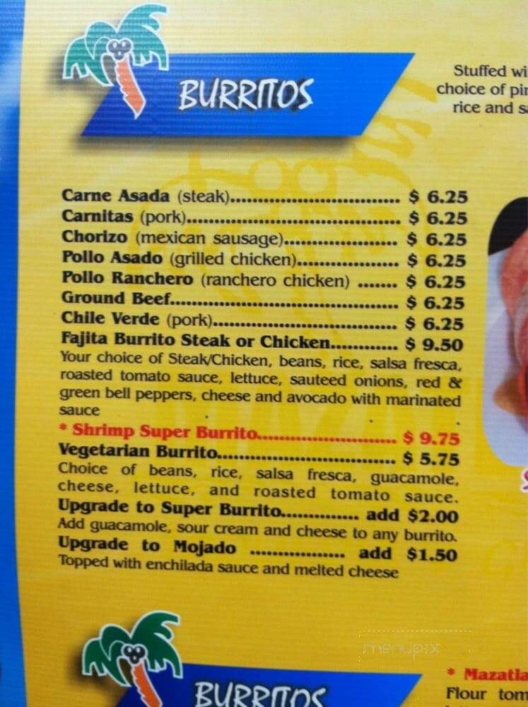 Mazatian Taquiera & Grill - Hercules, CA menu_pic