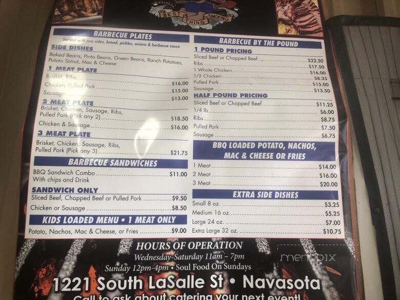 McGinty's BBQ Best Thing Smoking - Navasota, TX menu_pic