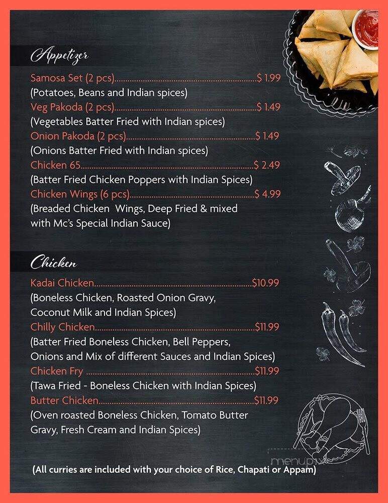 Mc's curry - Winnipeg, MB menu_pic