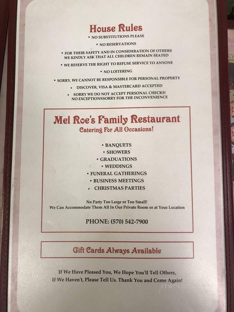 Melroe's Family Restaurant - Berwick, PA