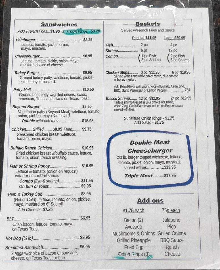 Mel's Blueplate Express - Galveston, TX menu_pic