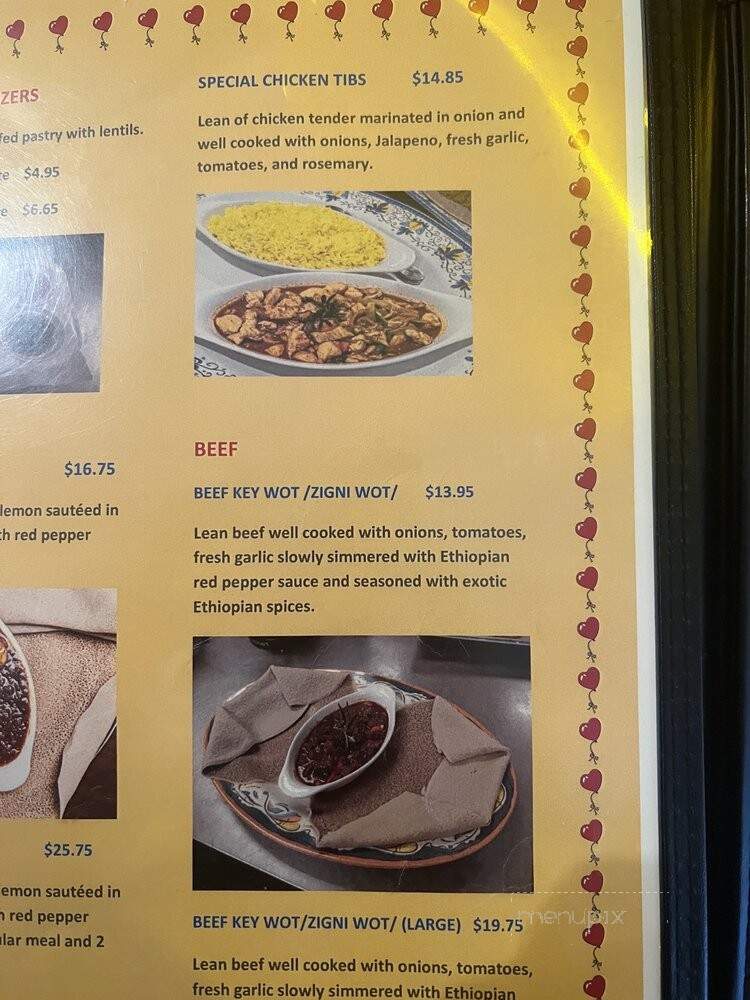 Mesob Ethiopian Restaurant - Minneapolis, MN menu_pic