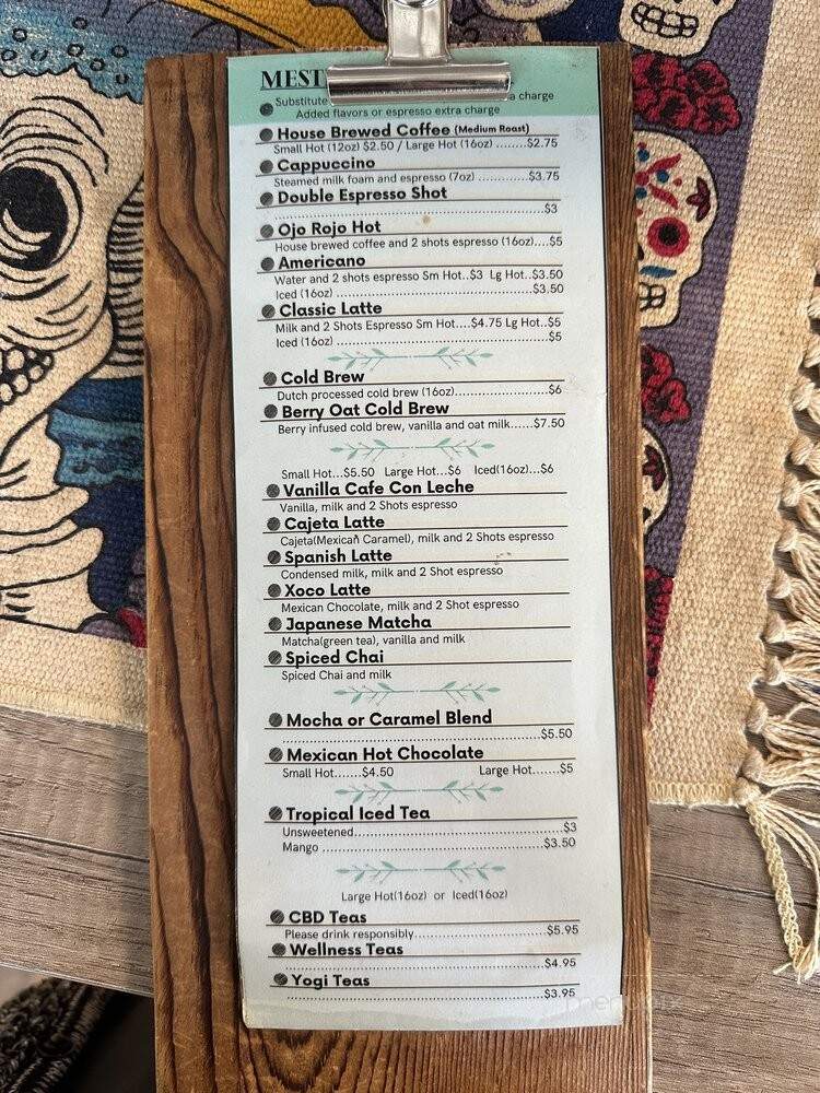 Mestiza Cakehouse and Cafe - Ontario, CA menu_pic