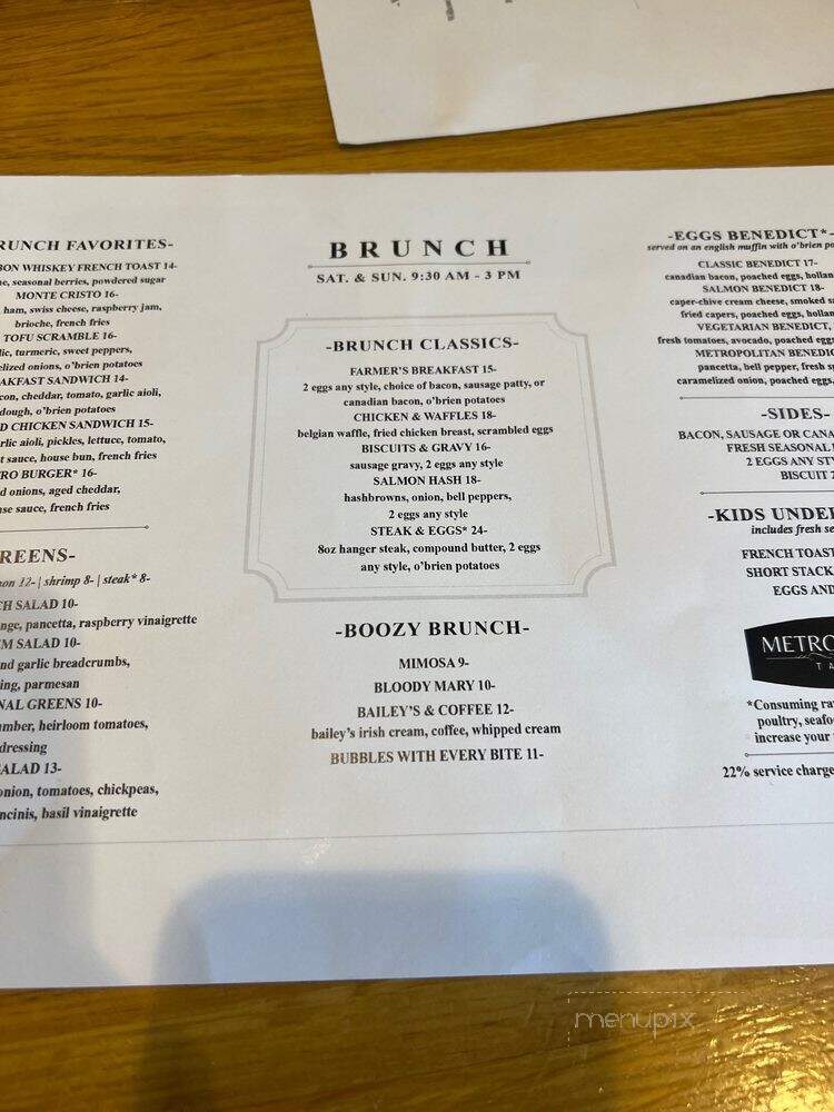 Metropolitan Tavern - Portland, OR menu_pic