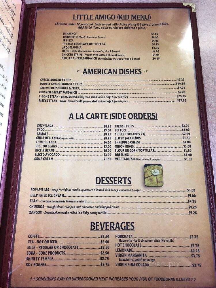 Mexican Lindo - Glendive, MT menu_pic
