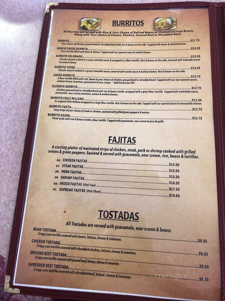 Mexican Lindo - Glendive, MT menu_pic