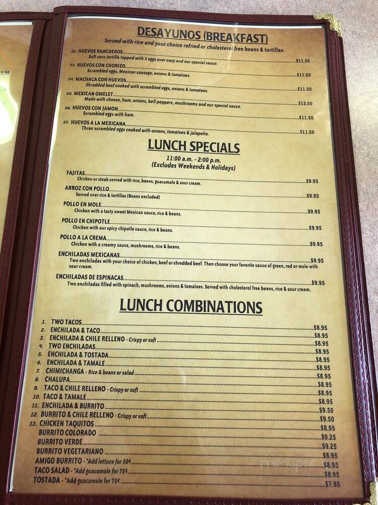 Mexican Lindo - Glendive, MT menu_pic