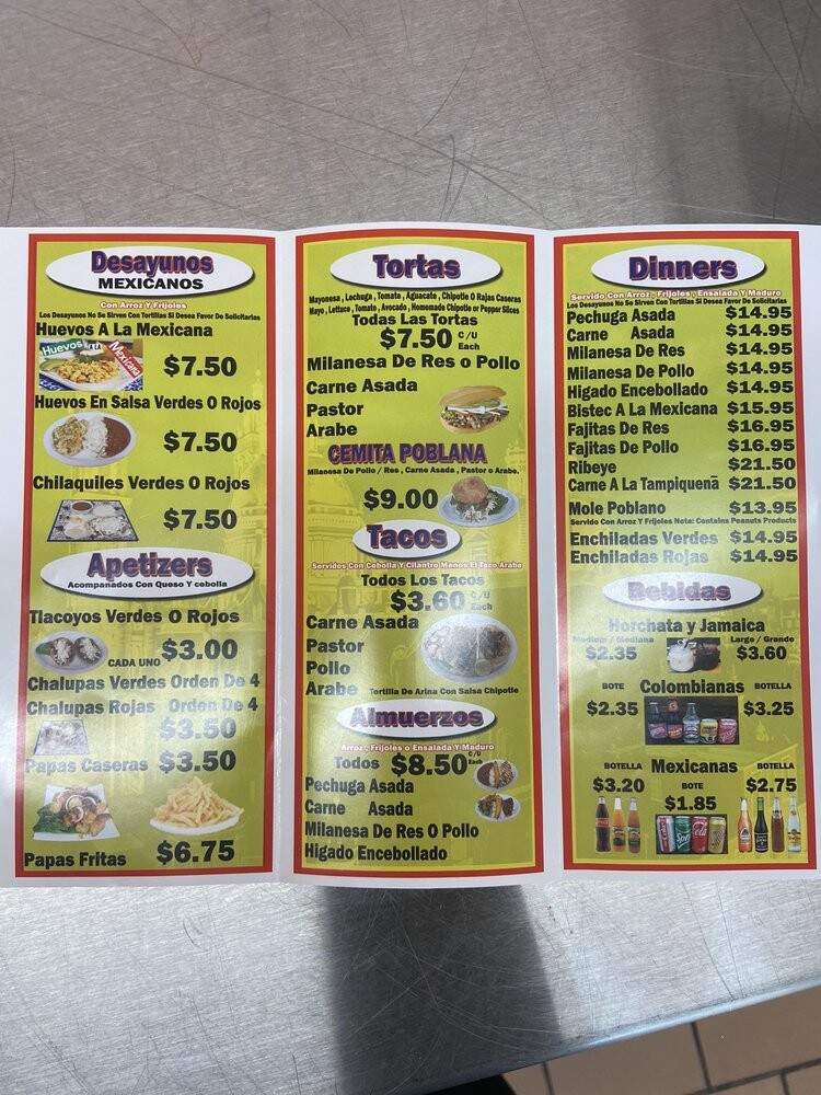 Mexicolombia - Chicago, IL menu_pic