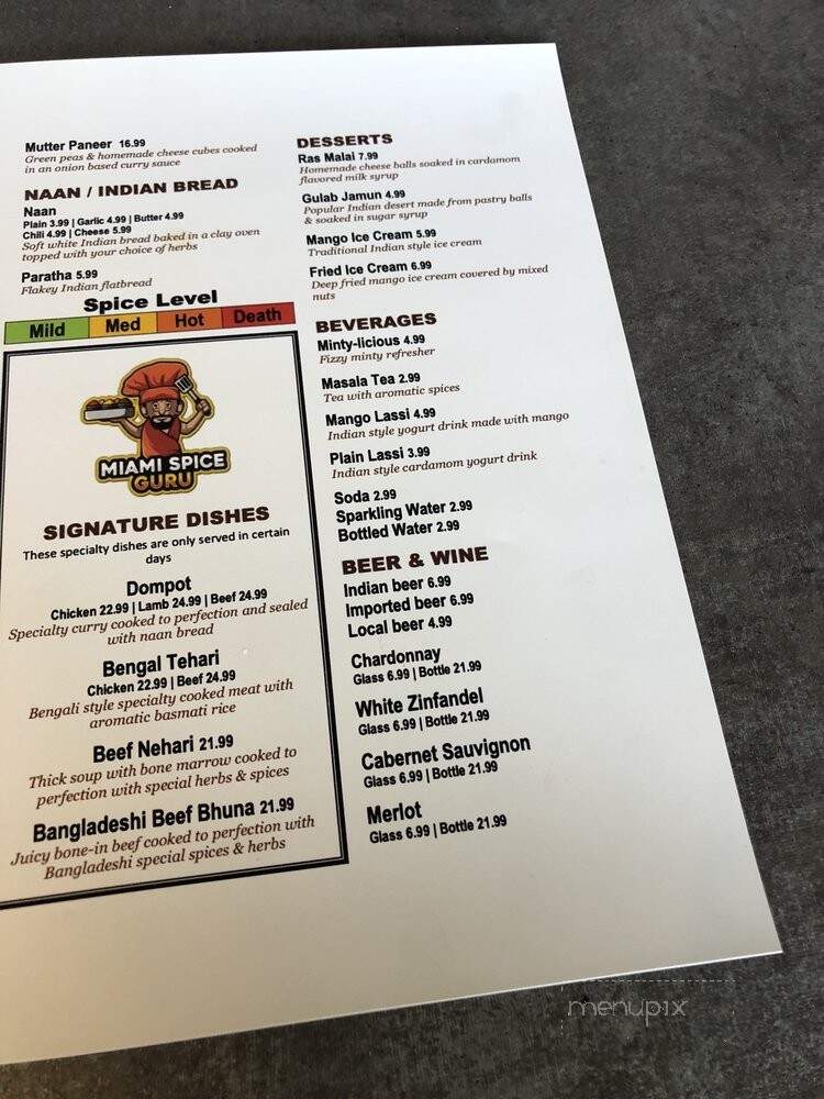 Miami Spice Guru - Pompano Beach, FL menu_pic