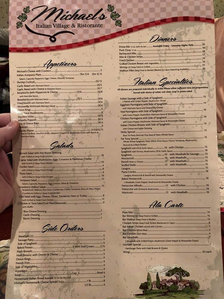Michael's Italian Restaurant - Elkhart, IN menu_pic