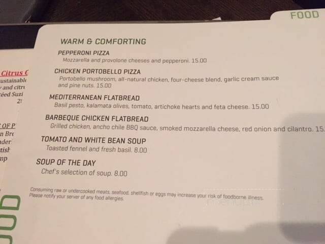 Michael's Lounge-Hyatt Regency la Jolla - San Diego, CA menu_pic