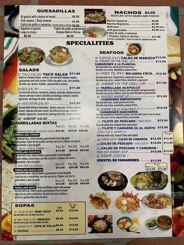Mi Charro - Houston, TX menu_pic