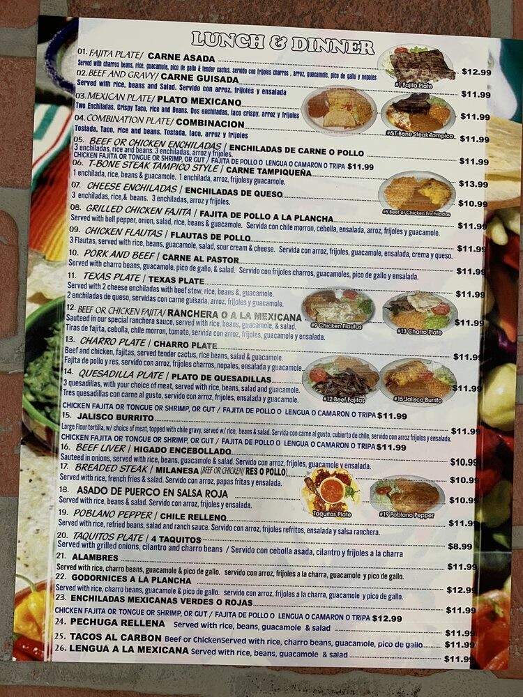 Mi Charro - Houston, TX menu_pic