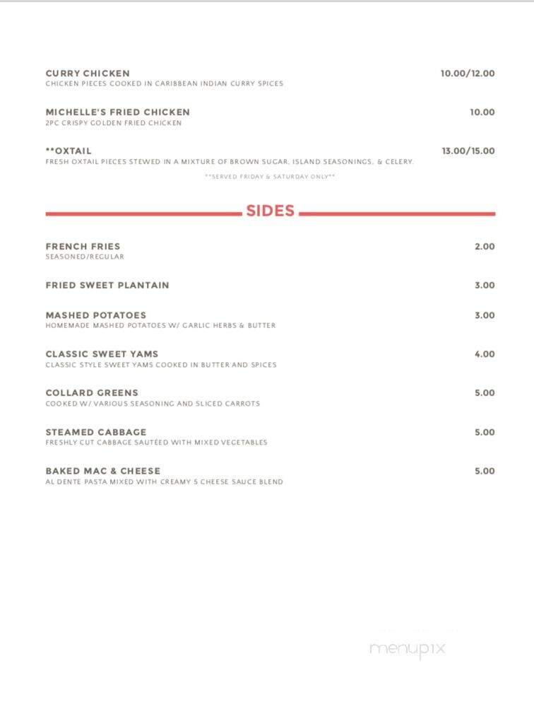 Michelle's Caribbean Cuisine - Kannapolis, NC menu_pic