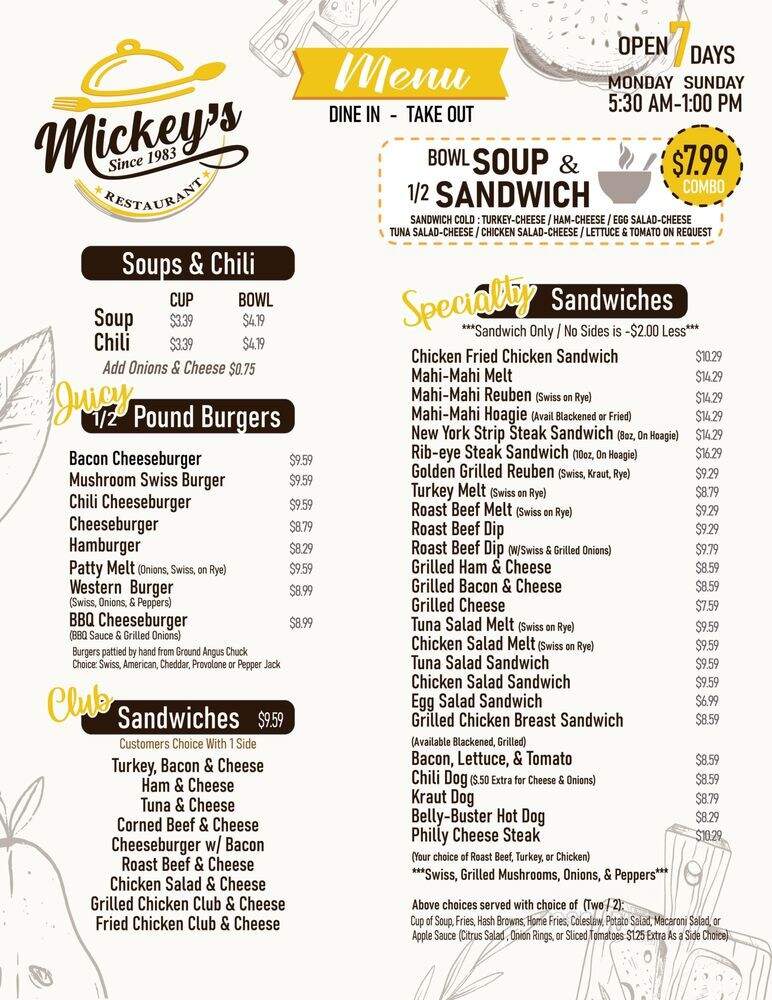Micky's Restaurant - Fort Pierce, FL menu_pic