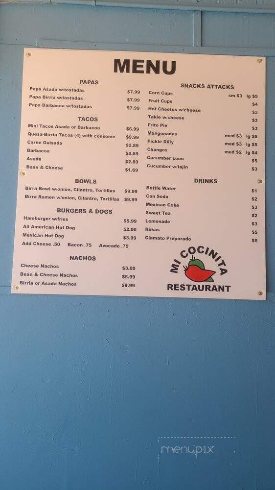 Mi Cocinita - San Antonio, TX menu_pic