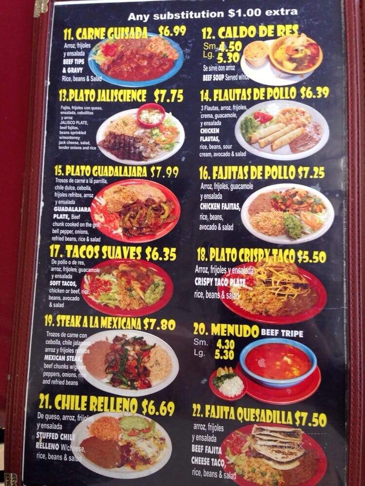 My Guadalajara - San Antonio, TX menu_pic