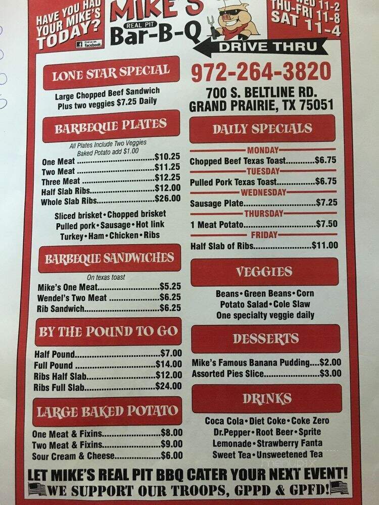 Real Pit Bar-B-Que - Grand Prairie, TX menu_pic