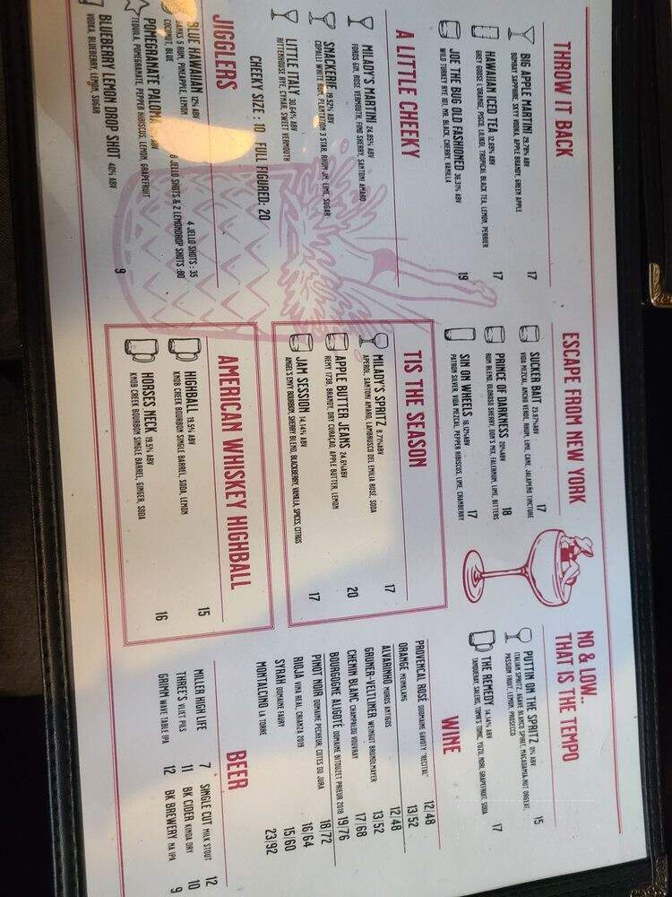 Milady's - New York, NY menu_pic