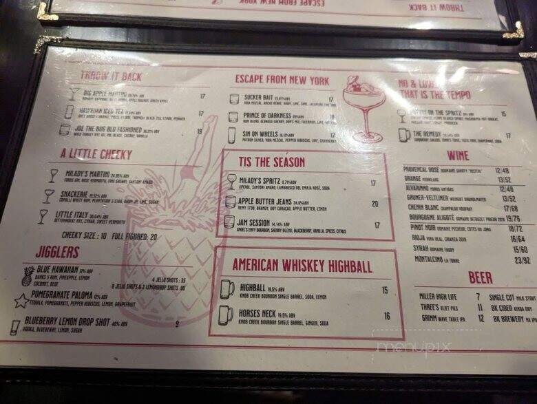 Milady's - New York, NY menu_pic