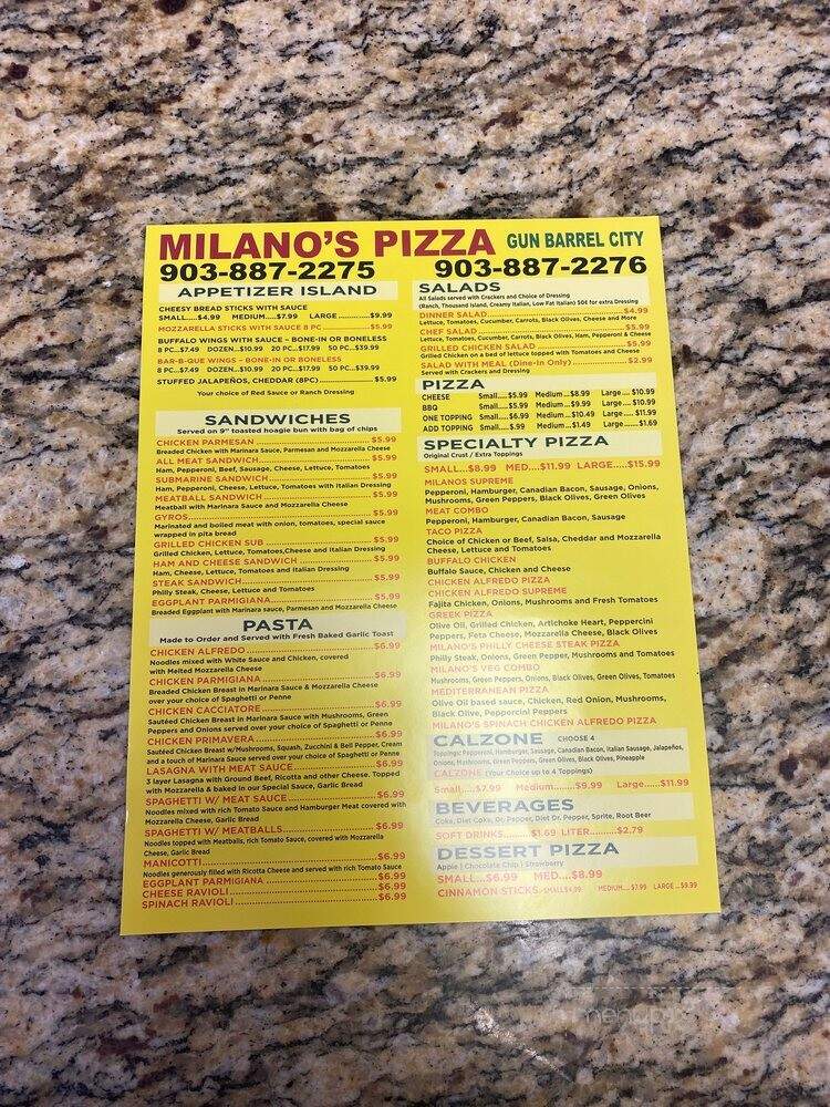 Milano's Pizza - Gun Barrel City, TX