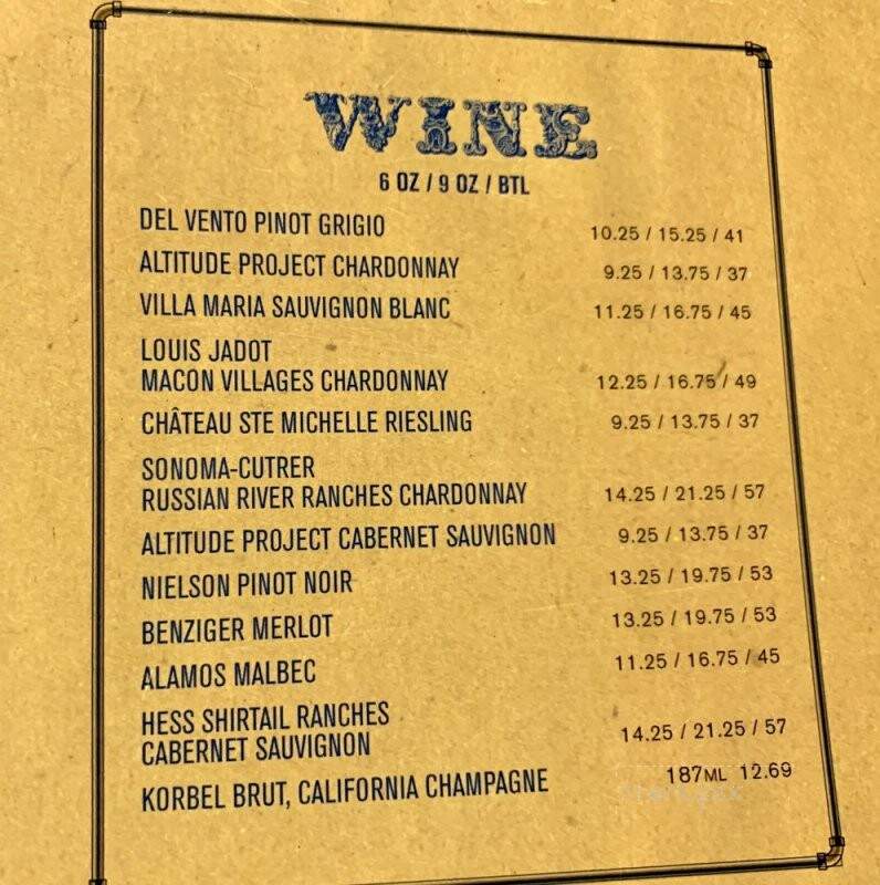 Miller Brewhouse at Mitchell International Airport - Milwaukee, WI menu_pic