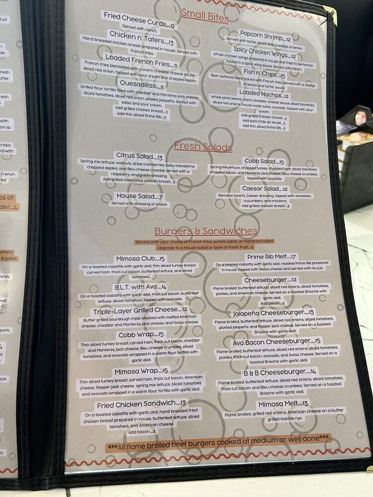 Mimosa Cafe - Bakersfield, CA menu_pic