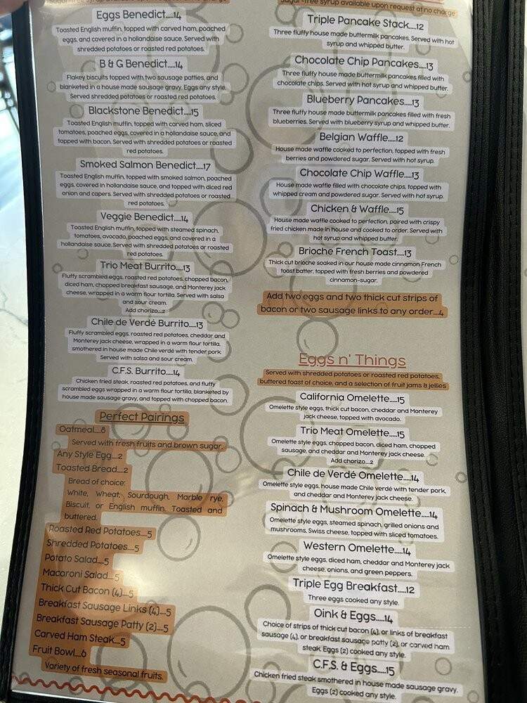 Mimosa Cafe - Bakersfield, CA menu_pic