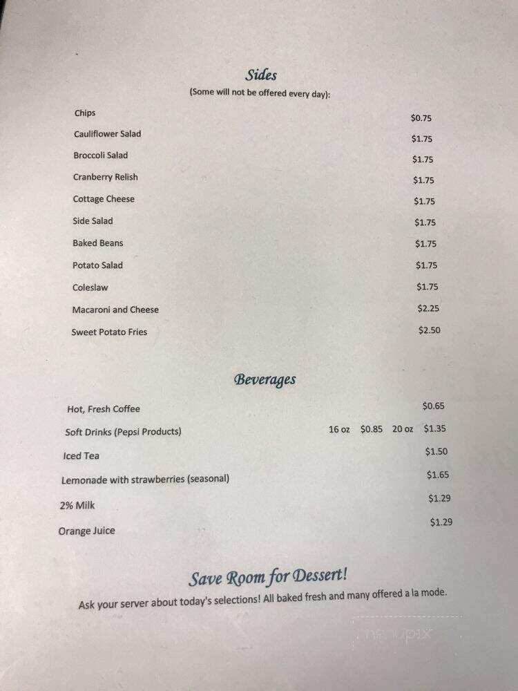 Mimzy's Cafe and Primitives - Walton, IN menu_pic