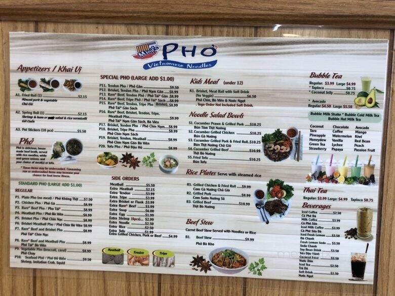 Minji's Pho - Tacoma, WA menu_pic
