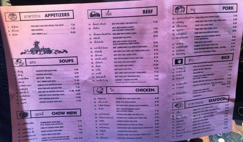 Mikquan Thai - Long Beach, CA menu_pic