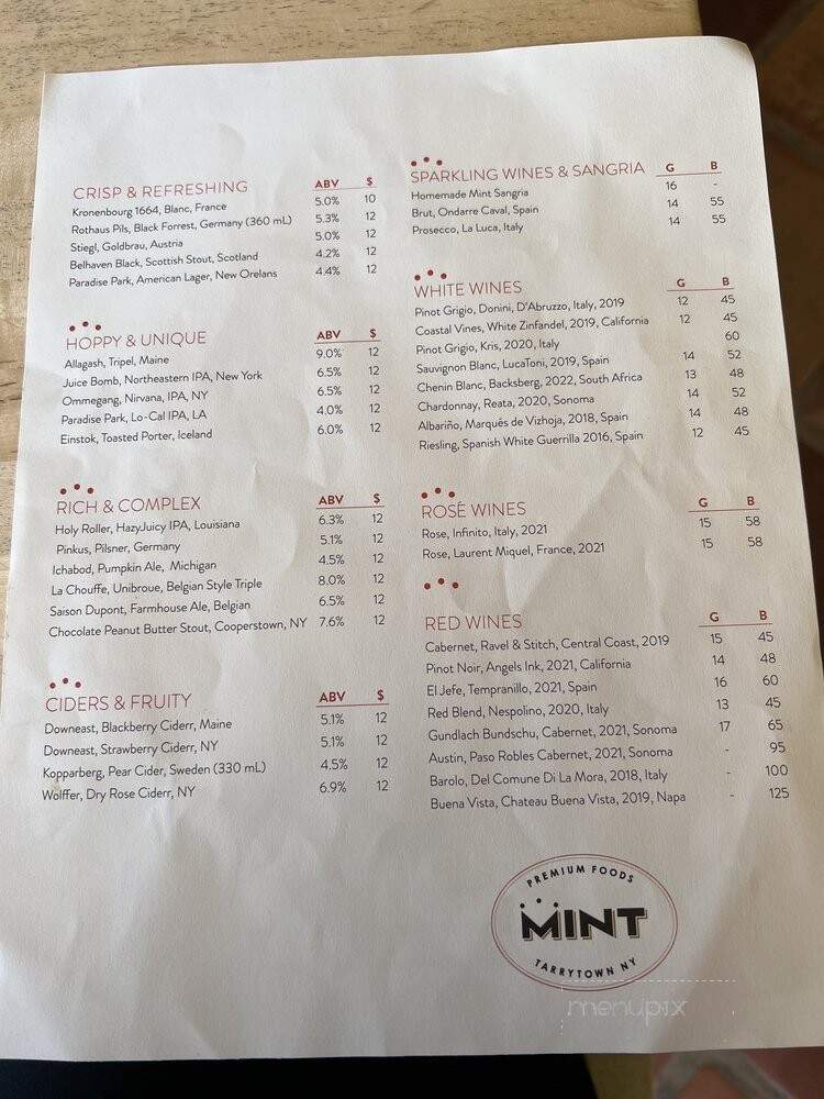 Mint Cafe - Sleepy Hollow, NY menu_pic