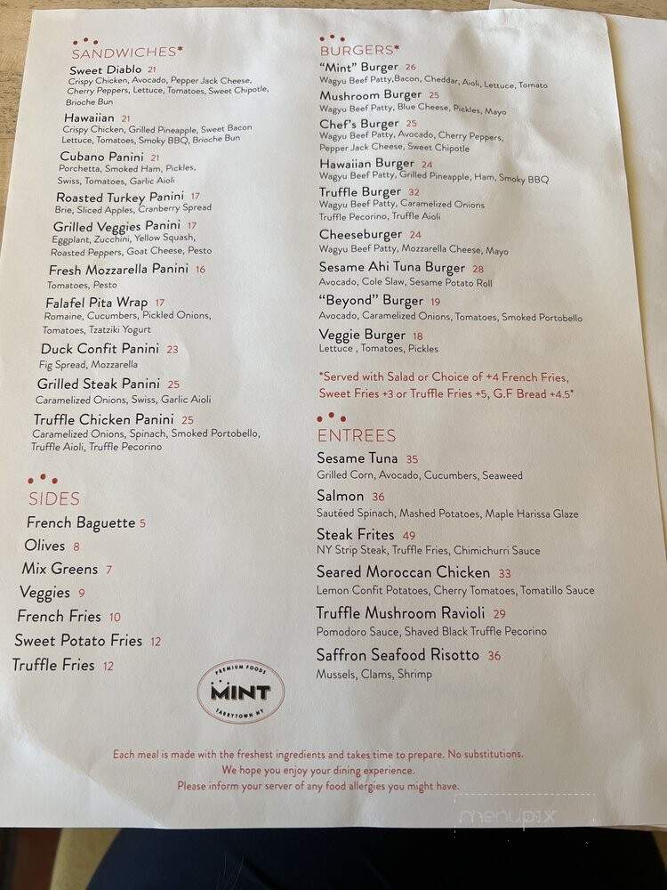 Mint Cafe - Sleepy Hollow, NY menu_pic