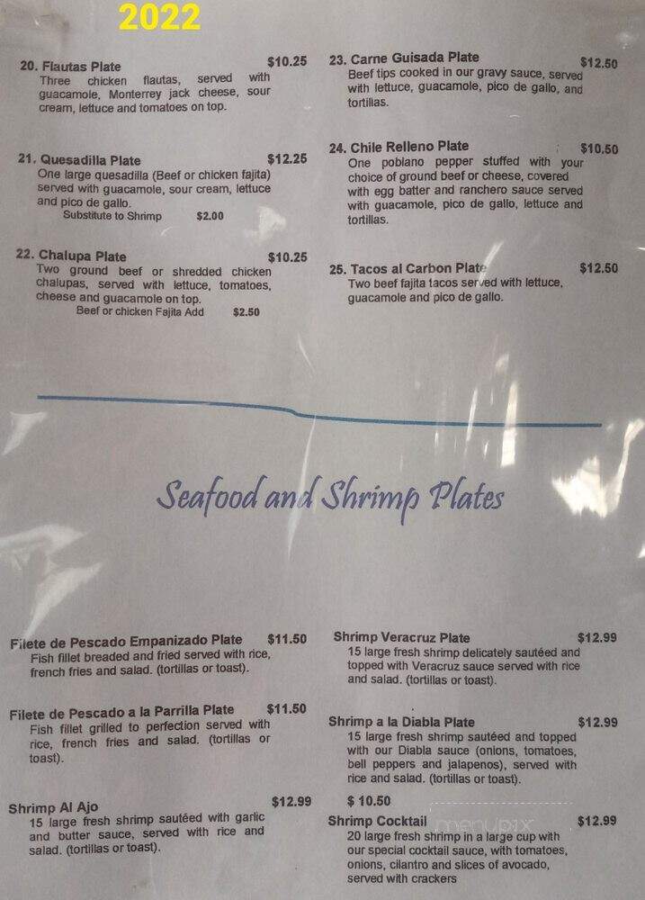 Mi Pueblito Ponce Restaurant - Bryan, TX menu_pic