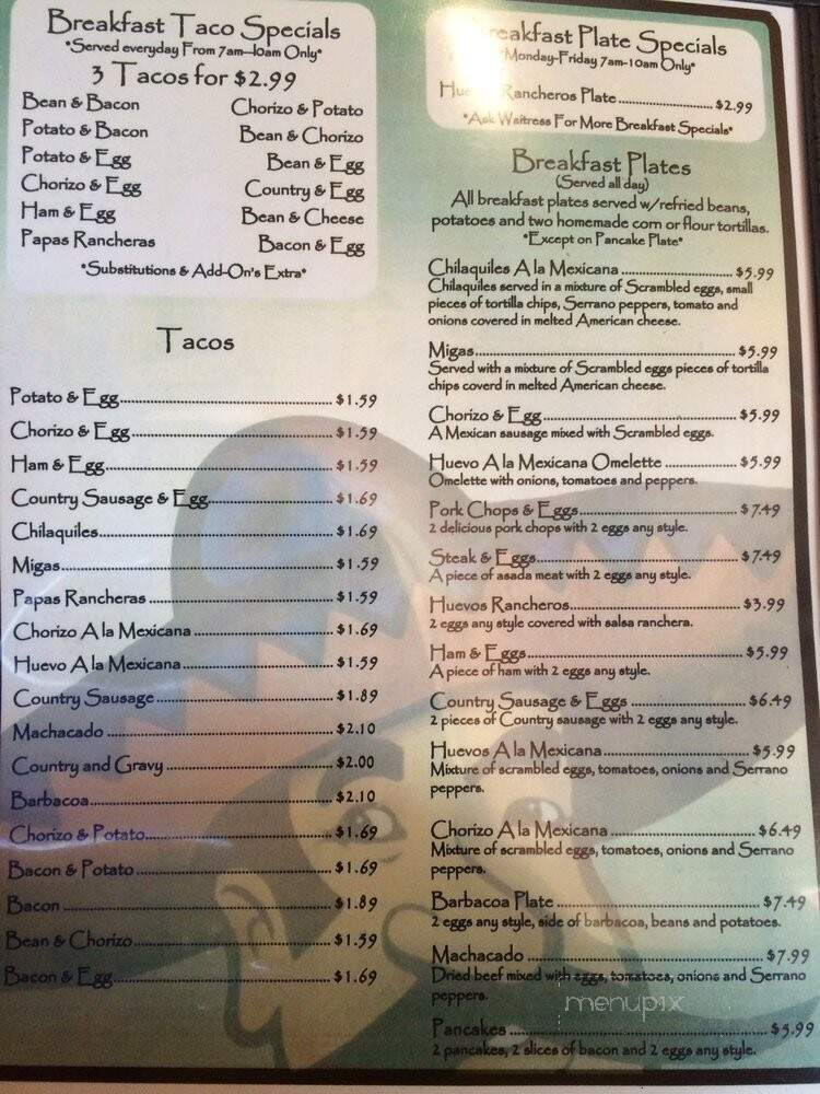 Mi Rancho Alegare Mexican - San Antonio, TX menu_pic