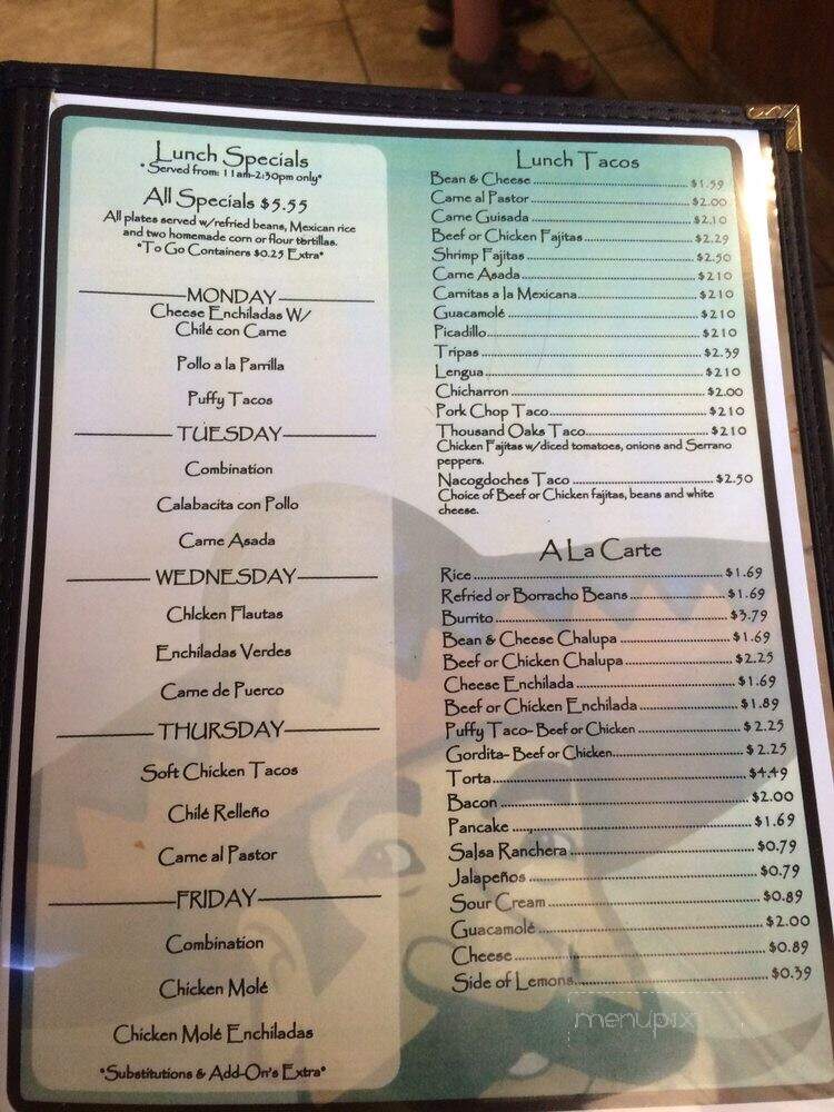 Mi Rancho Alegare Mexican - San Antonio, TX menu_pic