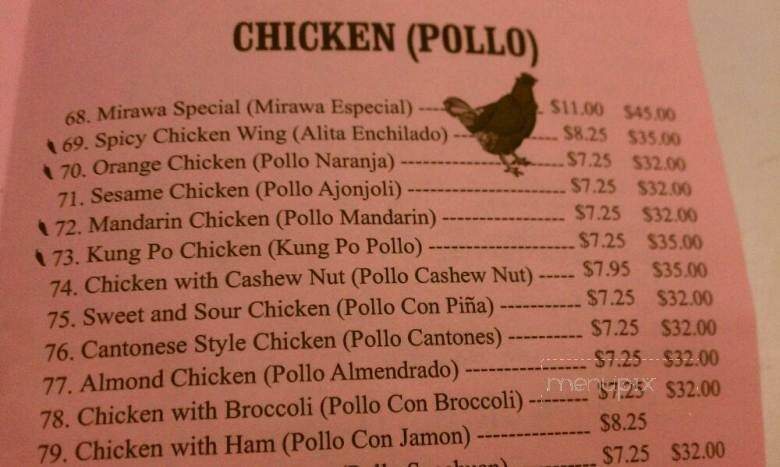 Mirawa Ltd - San Diego, CA menu_pic