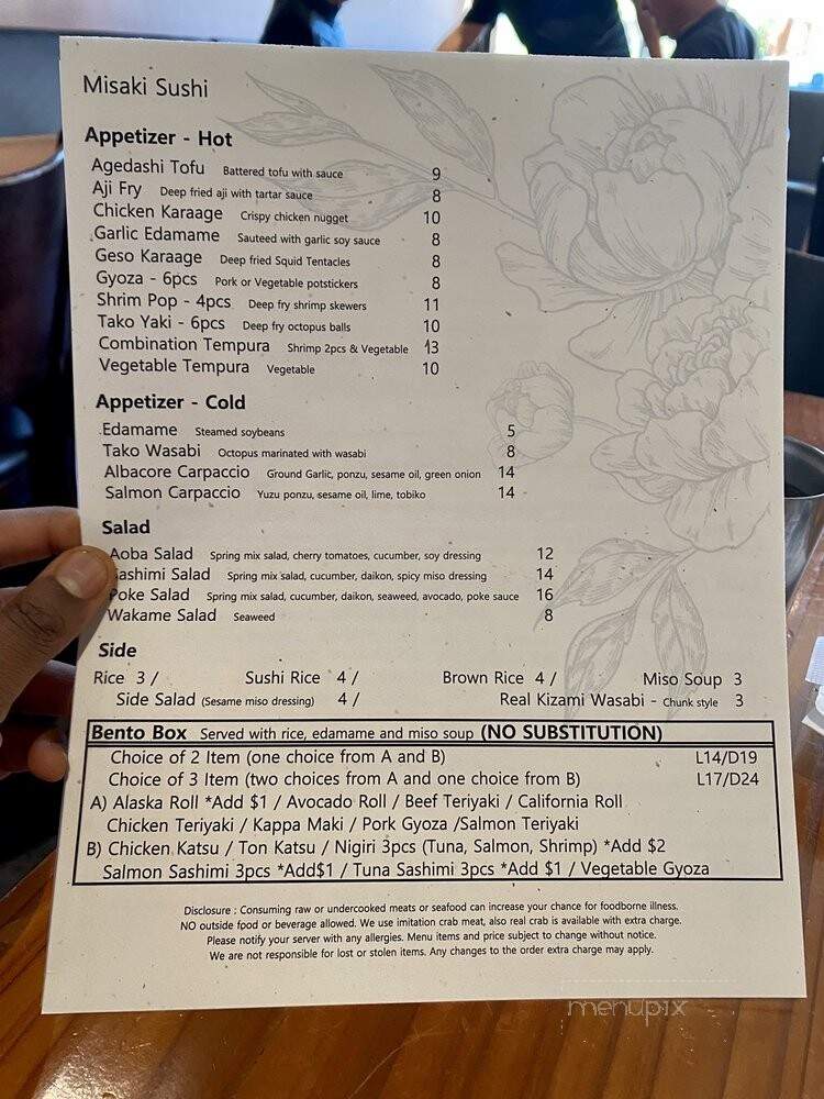 Misaki Sushi - Oakland, CA menu_pic