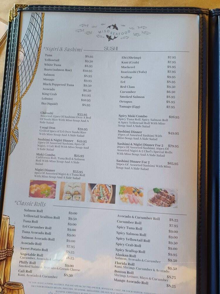 Miso Seafood - Gulf Shores, AL menu_pic