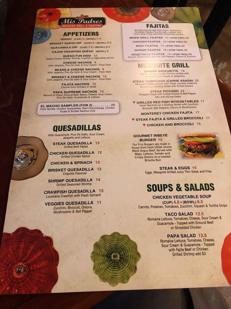 Mis Padres - Geismar, LA menu_pic